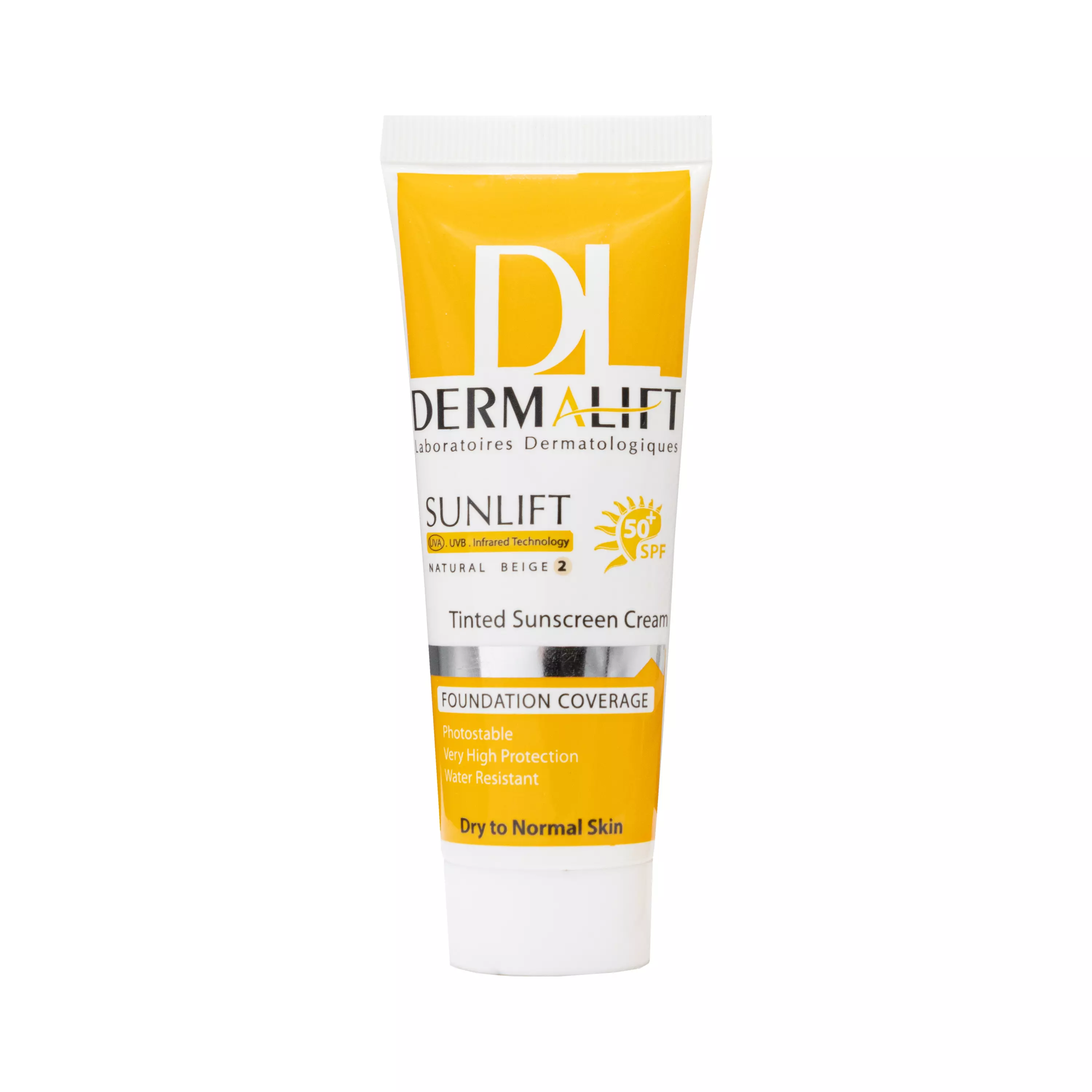 ضد آفتاب رنگی بژ طبیعی پوست معمولی و خشک Spf50 درمالیفت